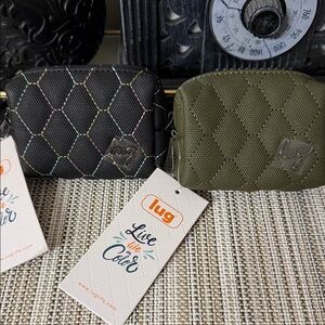 Lug Choo choo Mini Matte Luxe pill storage Duo in Black Icepop and Olive NWT